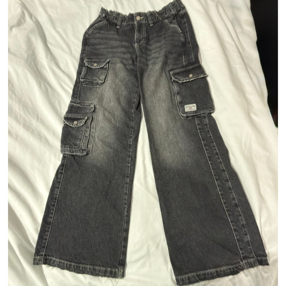 BDG Cargo Jeans Women 28W Black Baggy Wide Leg Urban Outfitters Sz M‎